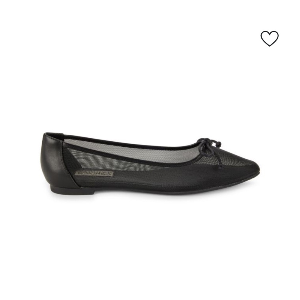 Badgley Mischka Cam Black Nylon Mesh Bow Ballet Flats NWOB Size 6 Minimalist